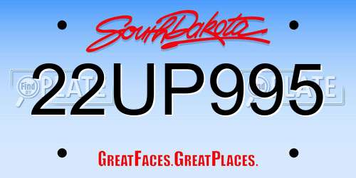 22UP995 South Dakota License Plate