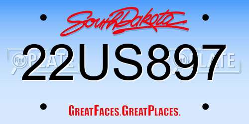 22US897 South Dakota License Plate