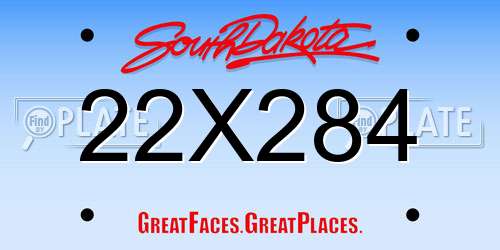 22X284 South Dakota License Plate