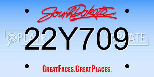 22Y709 South Dakota License Plate