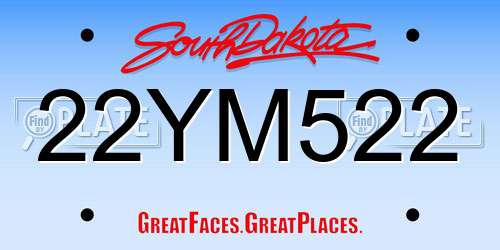 22YM522 South Dakota License Plate