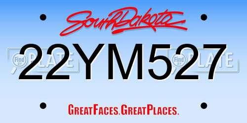22YM527 South Dakota License Plate