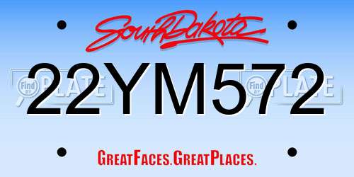 22YM572 South Dakota License Plate