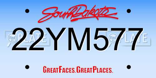 22YM577 South Dakota License Plate