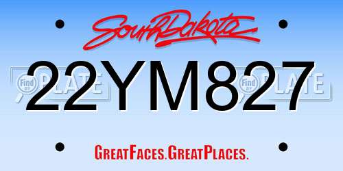 22YM827 South Dakota License Plate