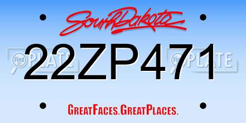 22ZP471 South Dakota License Plate