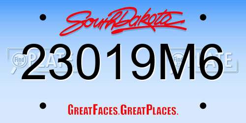 23019M6 South Dakota License Plate