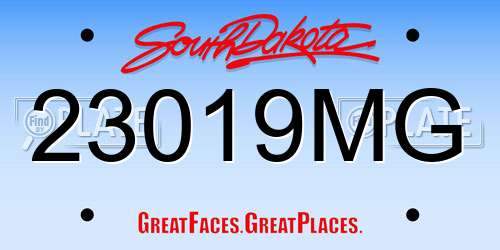 23019MG South Dakota License Plate