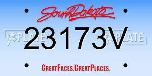 23173V South Dakota License Plate