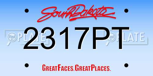 2317PT South Dakota License Plate