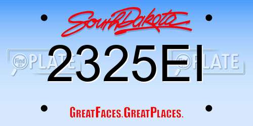 2325EI South Dakota License Plate