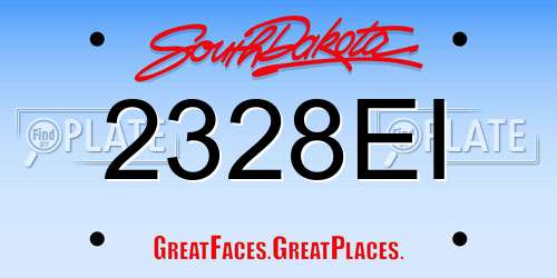 2328EI South Dakota License Plate
