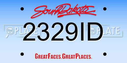 2329ID South Dakota License Plate