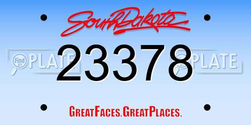 23378 South Dakota License Plate