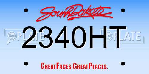 2340HT South Dakota License Plate