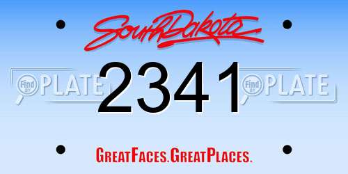 2341 South Dakota License Plate