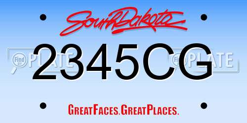 2345CG South Dakota License Plate