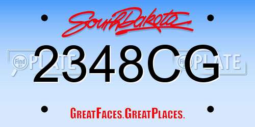 2348CG South Dakota License Plate