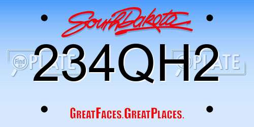 234QH2 South Dakota License Plate