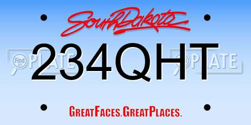 234QHT South Dakota License Plate