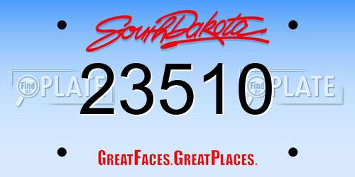 23510 South Dakota License Plate
