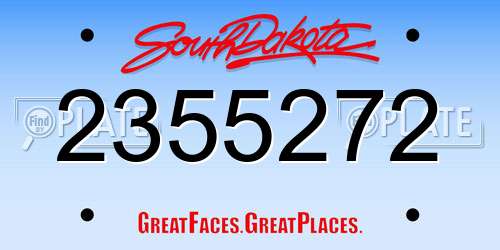 2355272 South Dakota License Plate