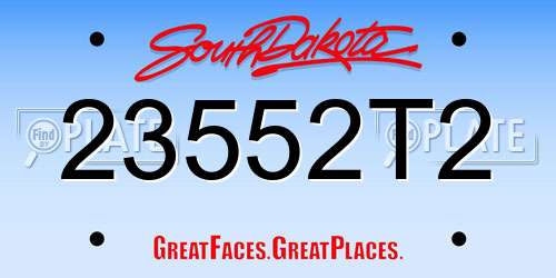 23552T2 South Dakota License Plate