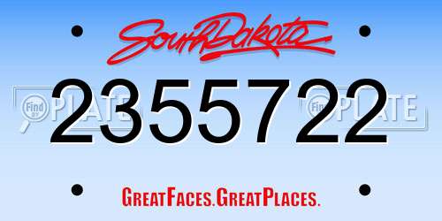2355722 South Dakota License Plate
