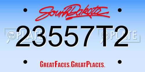 23557T2 South Dakota License Plate