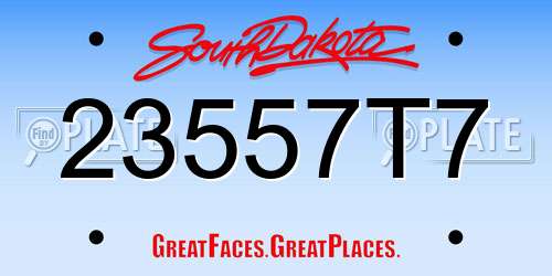 23557T7 South Dakota License Plate