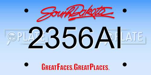 2356AI South Dakota License Plate