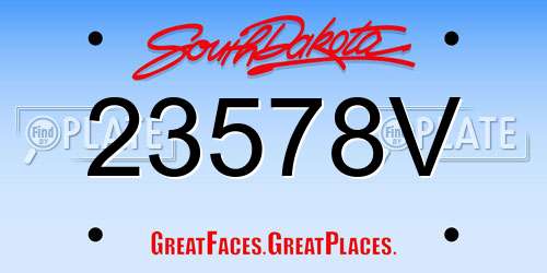 23578V South Dakota License Plate