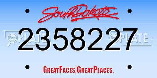 2358227 South Dakota License Plate