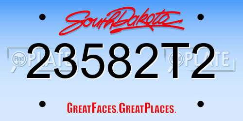 23582T2 South Dakota License Plate