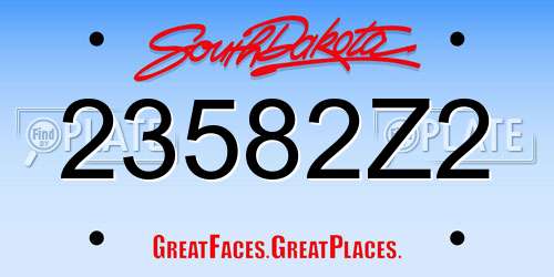 23582Z2 South Dakota License Plate