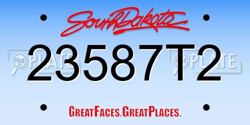 23587T2 South Dakota License Plate