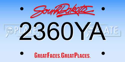 2360YA South Dakota License Plate