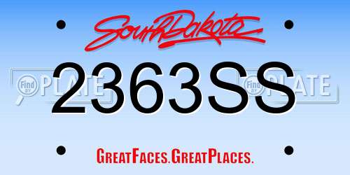 2363SS South Dakota License Plate