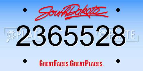 2365528 South Dakota License Plate