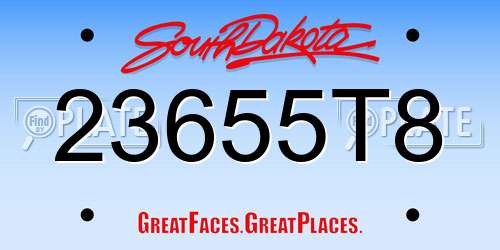 23655T8 South Dakota License Plate