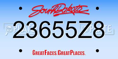 23655Z8 South Dakota License Plate