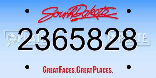 2365828 South Dakota License Plate