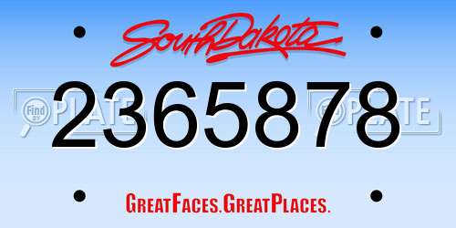2365878 South Dakota License Plate