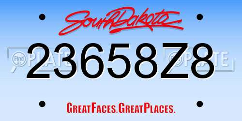 23658Z8 South Dakota License Plate