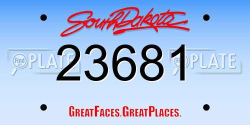23681 South Dakota License Plate