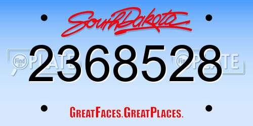2368528 South Dakota License Plate