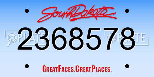 2368578 South Dakota License Plate