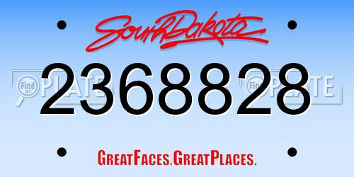 2368828 South Dakota License Plate