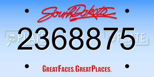 2368875 South Dakota License Plate