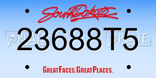 23688T5 South Dakota License Plate